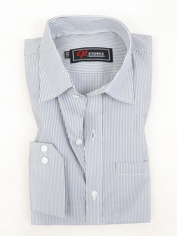 Men's Dressy Casual Shirts for Smart-Casual EventsMFS19 AZ Men's Formal Dress Shirt Grey Lines