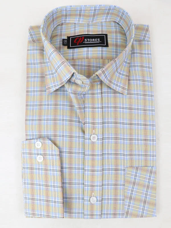 Men's Solid-Colored Shirts for VersatilityMFS24 Men's Formal Dress Shirt Checkered Lines 02