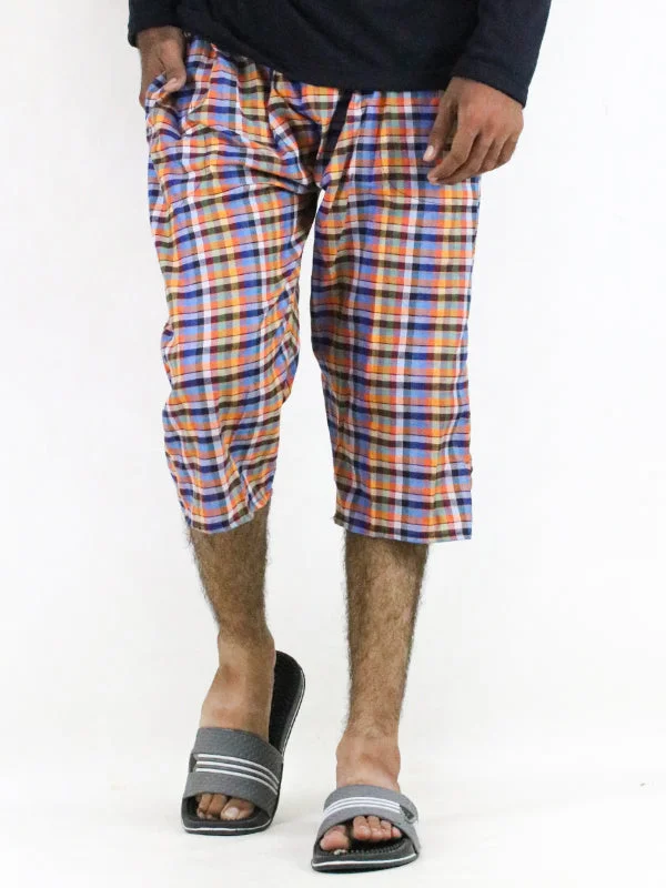 Men's Pants with Belt LoopsMen's 3-QTR Short Multicolor Checks