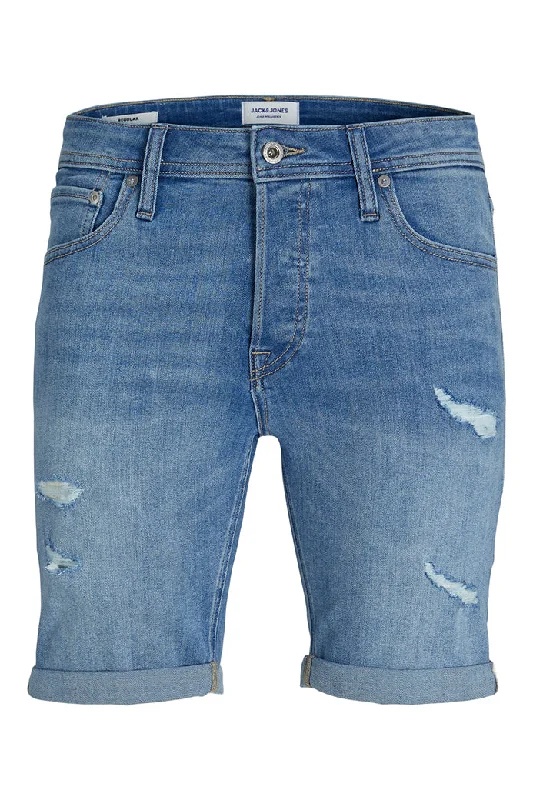 Men's Pants with Button-CuffsShort en jeans coton recyclé, JACK & JONES - Homme