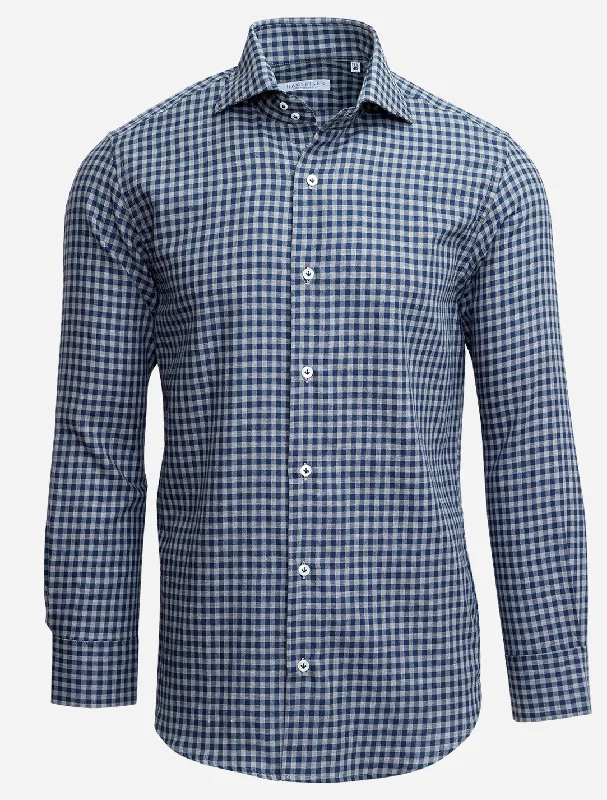 Men's Machine-Washable Shirts for ConvenienceSport Shirt in Blue/Navy Buffalo Check