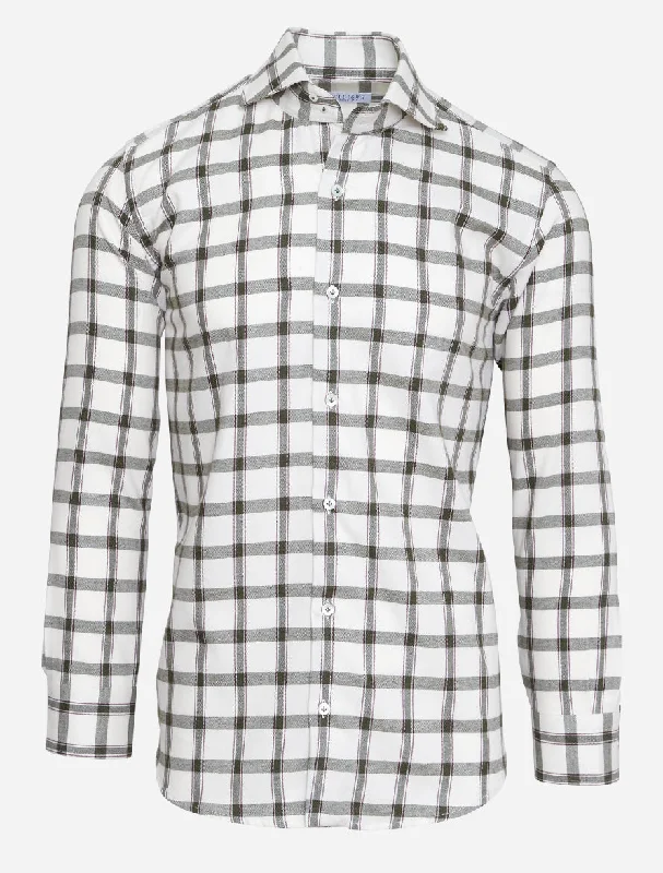 Men's Iron-Free Shirts for Wrinkle-Resistant WearSport Shirt in Green/White Plaid