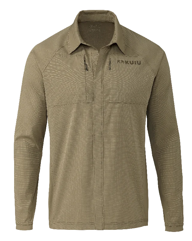 Breathable Men's Linen ShirtsTiburon Hybrid Snap Shirt | Khaki