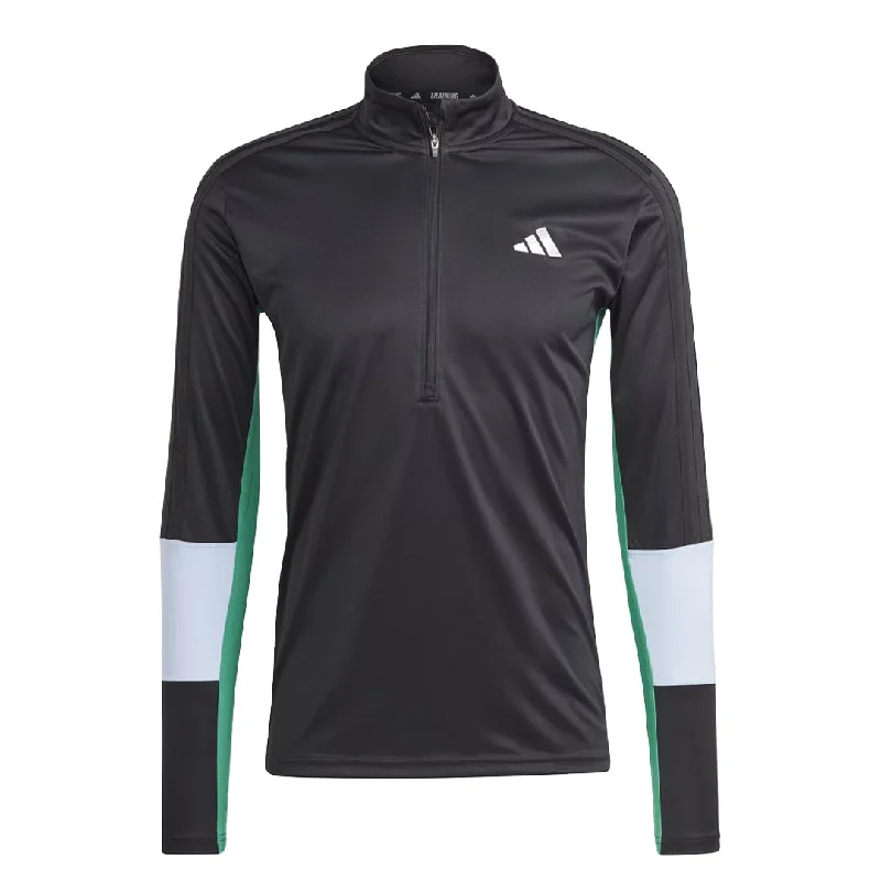 Men's Shirts with Single-Breasted Designsadidas - Men's Training Colourblock 1/4 Zip Long Sleeve T-Shirt (IN5081)