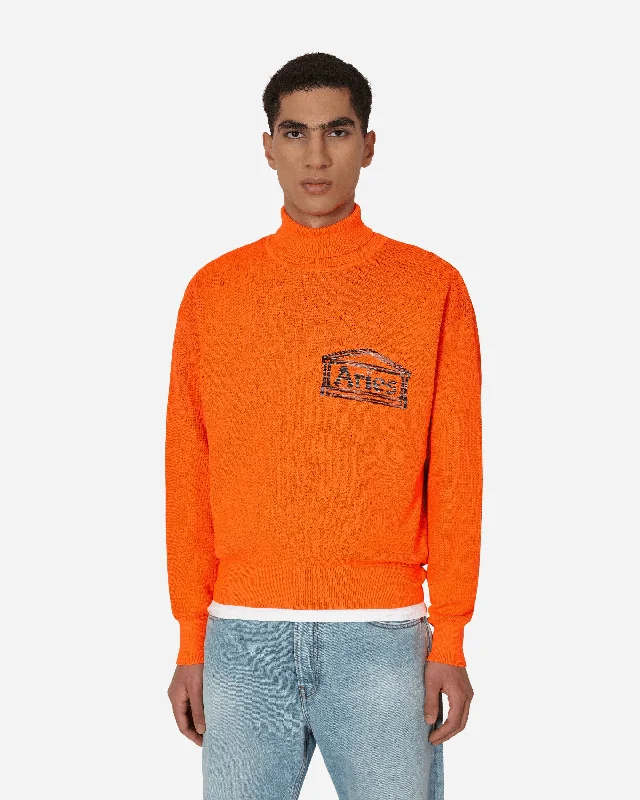 Men's Sweaters with Ribbed HemsTemple Fluro Turtleneck Sweater Orange