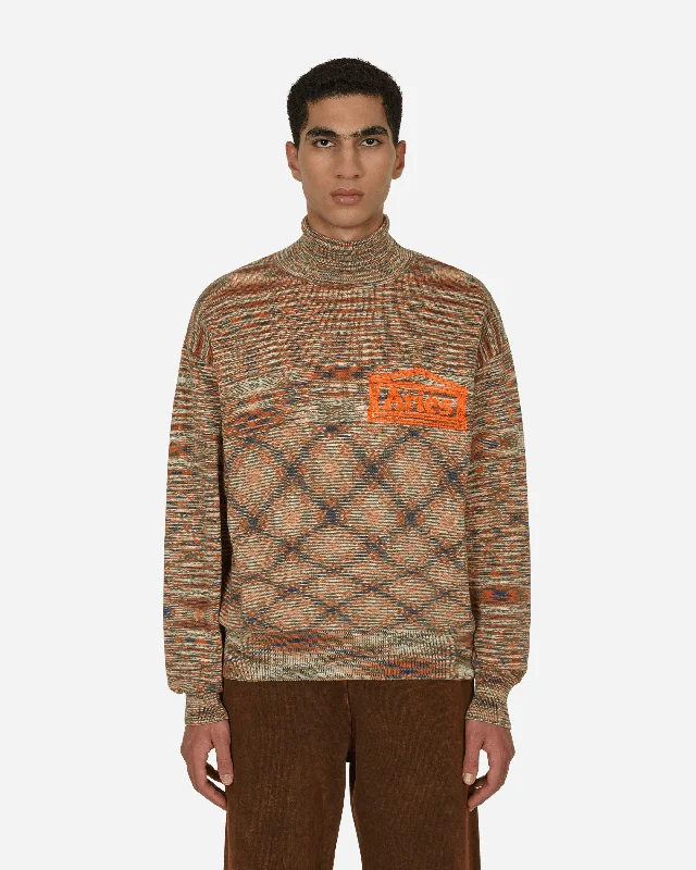 Men's Sweaters with Patchwork DesignsTemple Space Dye Turtleneck Multicolor