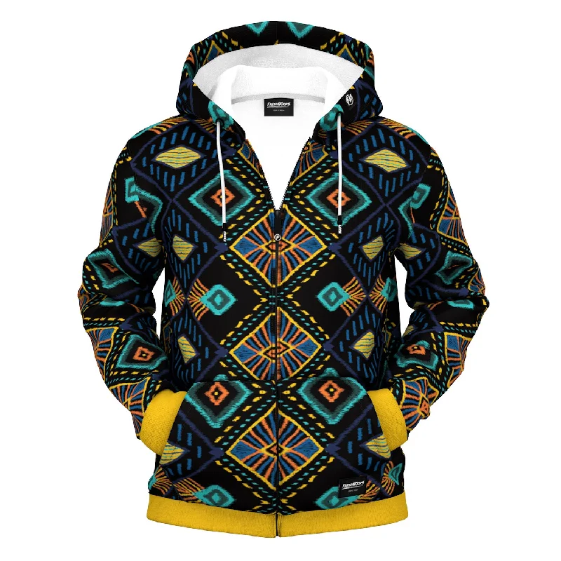 Men's Hoodies with Wind-Resistant FabricBatik Zip Up Hoodie