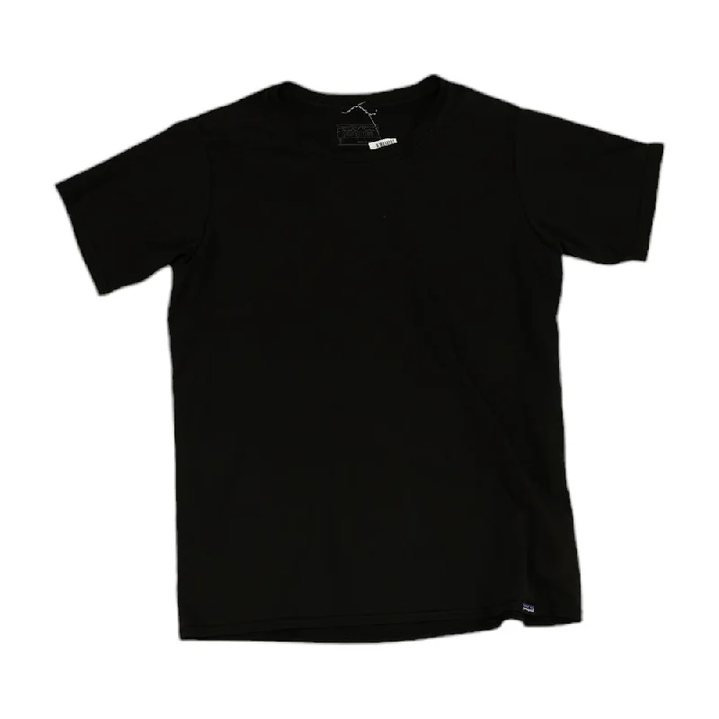 Men's Shirts with Full PlacketsBlack Solid Active T-Shirt