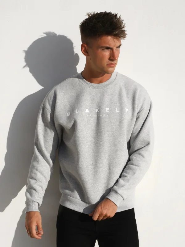 Men's Hoodies with Lined HoodsEvolved Relaxed Jumper - Marl Grey