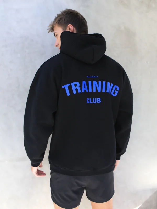 Men's Hoodies with LogoTraining Club Relaxed Hoodie - Black & Blue