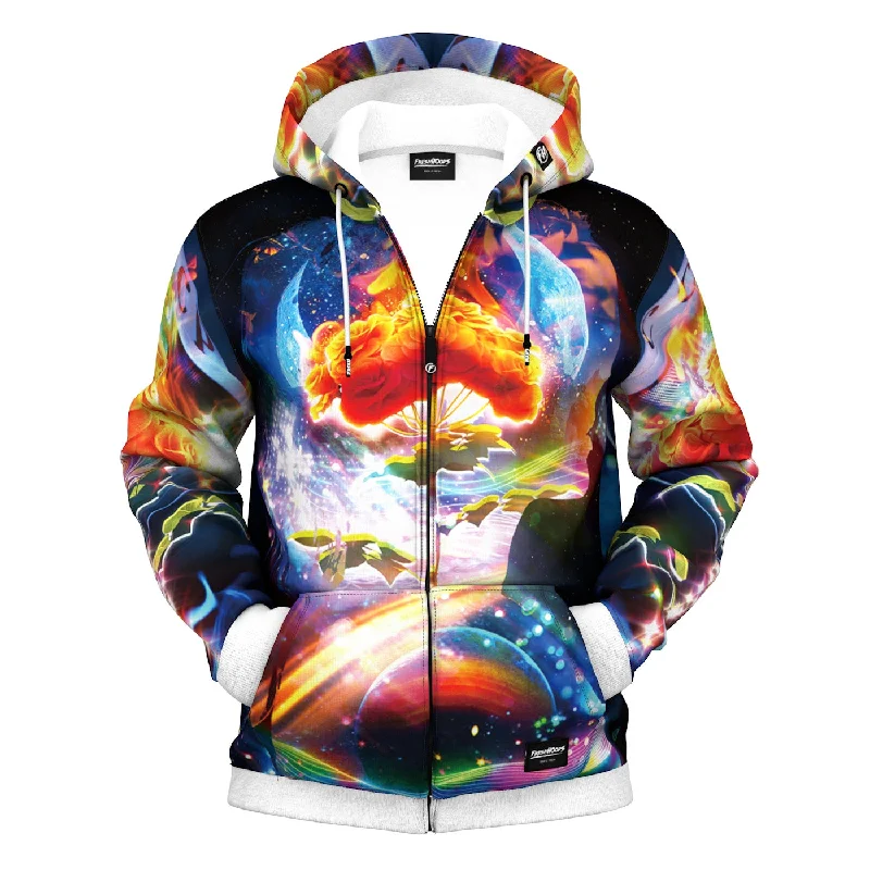 Men's Hoodies with Reflective StripesBlissful Space Zip Up Hoodie