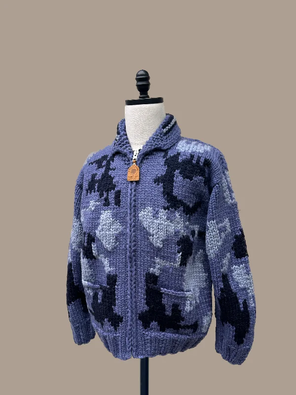 Men's Sweaters with Fair Isle PatternsCanadian Knit Sweater - Camo Blue