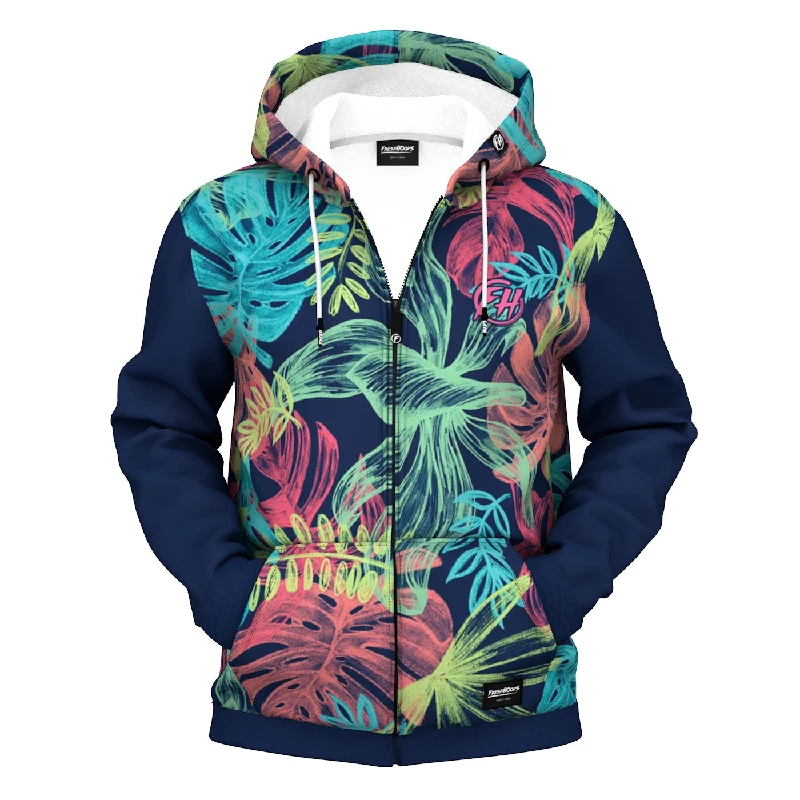 Unique Men's Custom HoodiesColorful Leaves Zip Up Hoodie