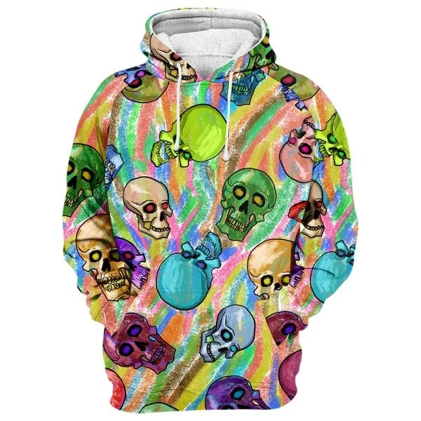 Men's Hoodies with Flannel LiningCrayon Skulls Hoodie