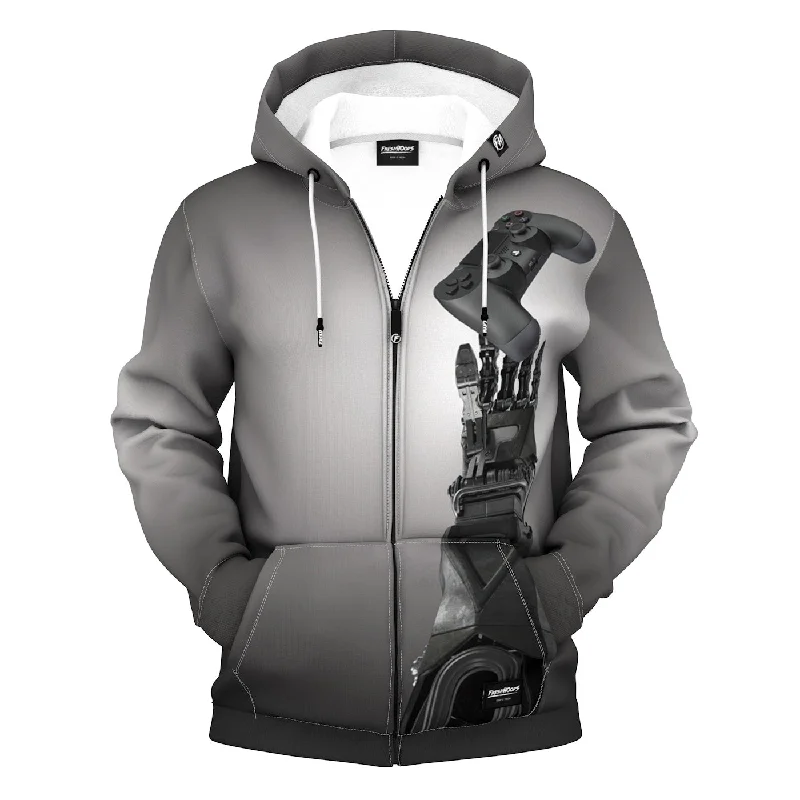 Men's Hoodies for Ice FishingCyborg Game Zip Up Hoodie