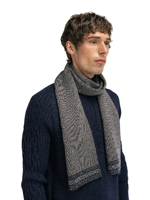 Men's Sweaters with Hidden PocketsDale of Norway - Cortina Scarf - Marine/ Mountainstone