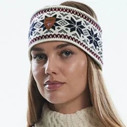 Men's Sweaters with Herringbone PatternsDale of Norway - Garmisch Headband - Off-White/Raspberry