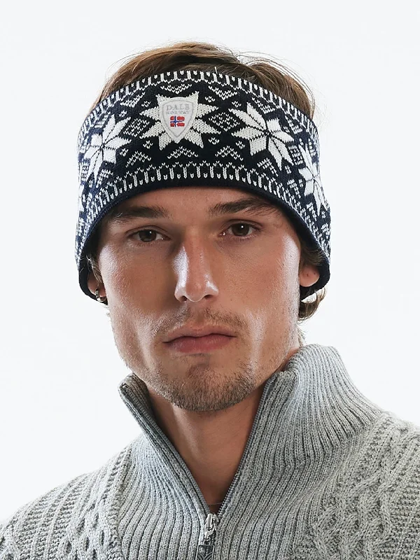 Men's Sweaters with Embroidered DesignsDale of Norway - Garmisch Headband - Black/Off-White