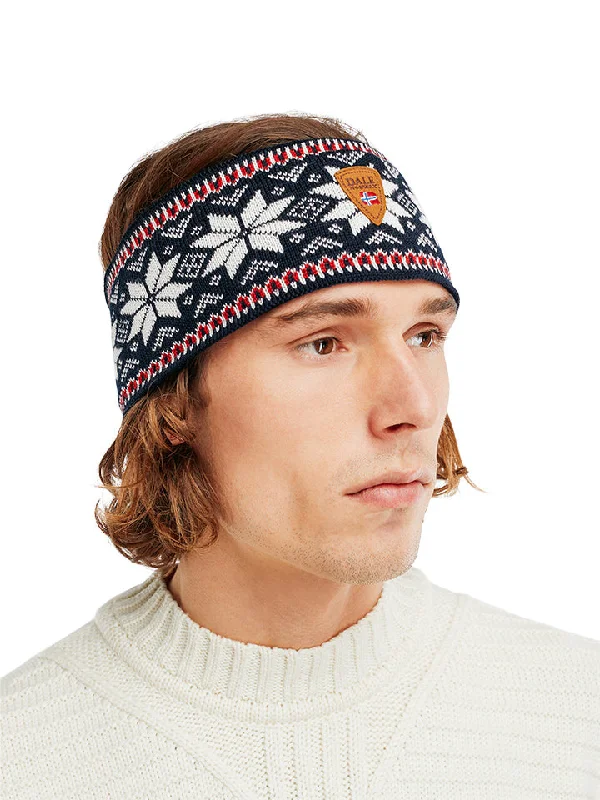 Men's Sweaters with Checkerboard PatternsDale of Norway - Garmisch Headband - Navy/Raspberry