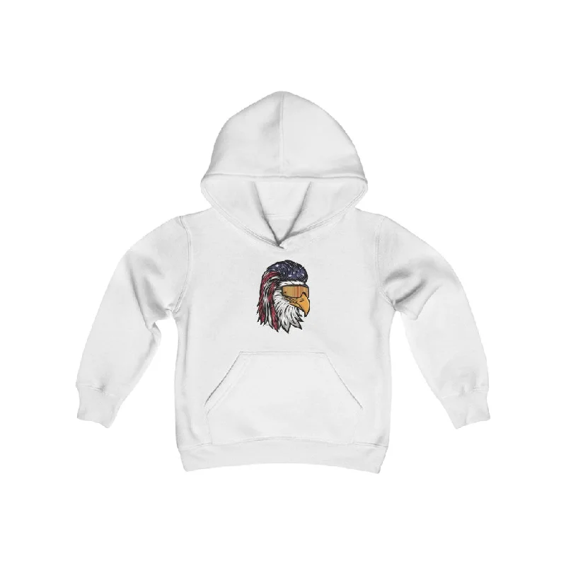 Men's Hoodies with EmbroideryEagle Mullet USA Youth Hoodie