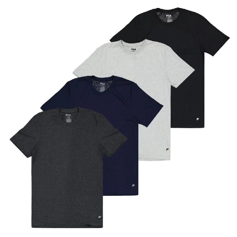 Men's Shirts for HuntingFILA - Men's 4 Pack Crew Neck T-Shirt (FM0314CT BLKNVY)