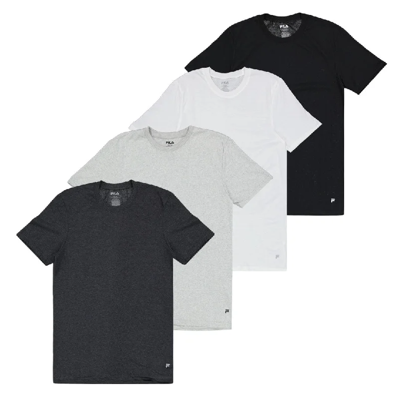 Men's Shirts with Pin CollarsFILA - Men's 4 Pack Crew Neck T-Shirt (FM0314CT MULTIBLK)