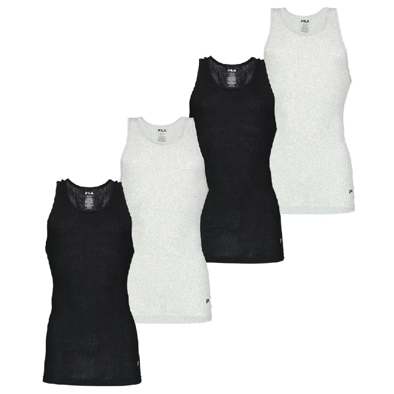 Men's Tailored Shirts for a Professional AppearanceFILA - Men's 4 Pack Athletic Tank Top (FM0038CT BLKGRY)