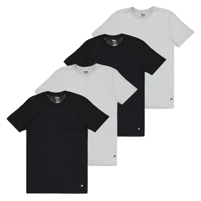 Men's Shirts with UV ProtectionFILA - Men's 4 Pack Crew Neck T-Shirt (FM0314CT BLKGRY)