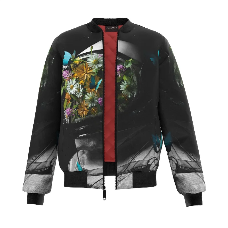 Men's Coats with Tactical FeaturesFlower Face Bomber Jacket