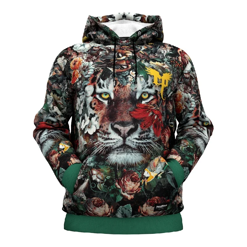 Men's Hoodies with Vintage StyleFlower Tiger Hoodie