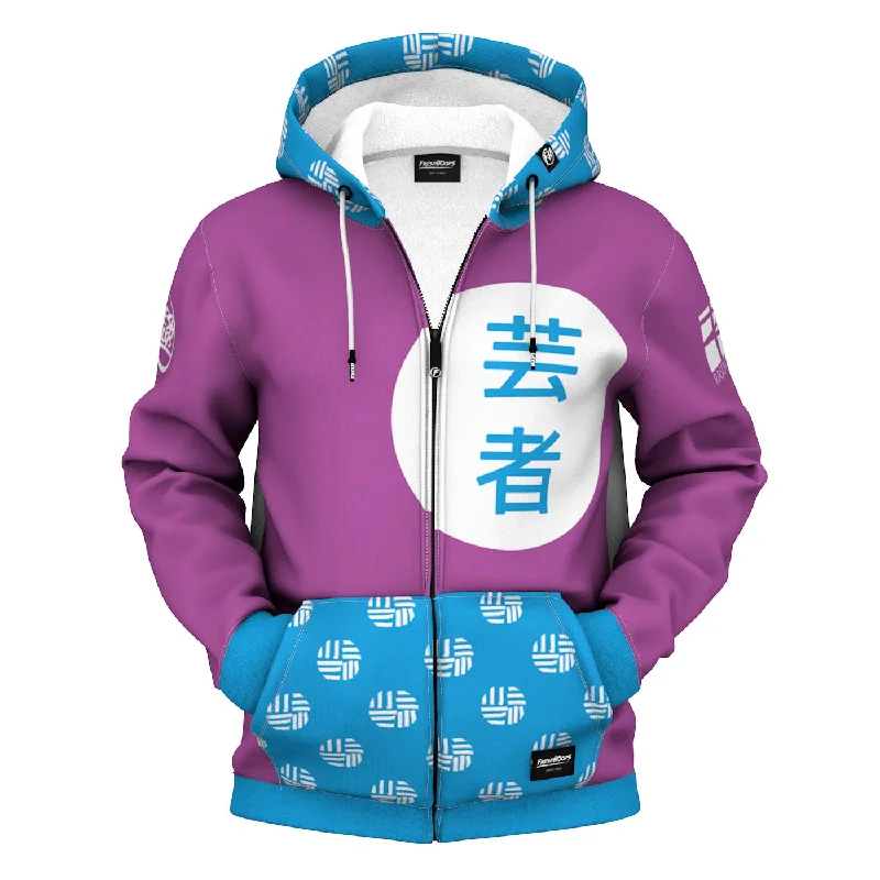 Men's Hoodies with Reinforced CuffsGeisha Heart Zip Up Hoodie