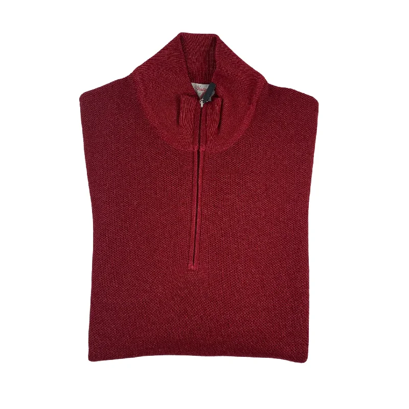 Solid-Colored Men's SweatersGran Sasso Zip Polo Knit