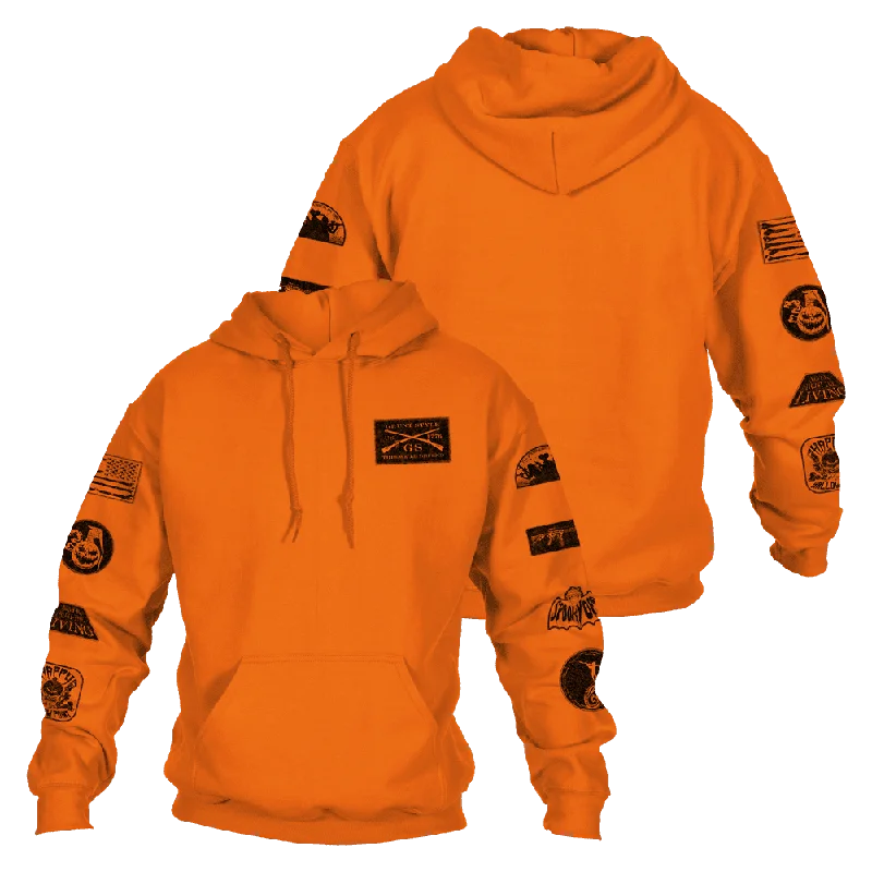 Men's Hoodies for SnowshoeingHalloween Patch Hoodie - Safety Orange