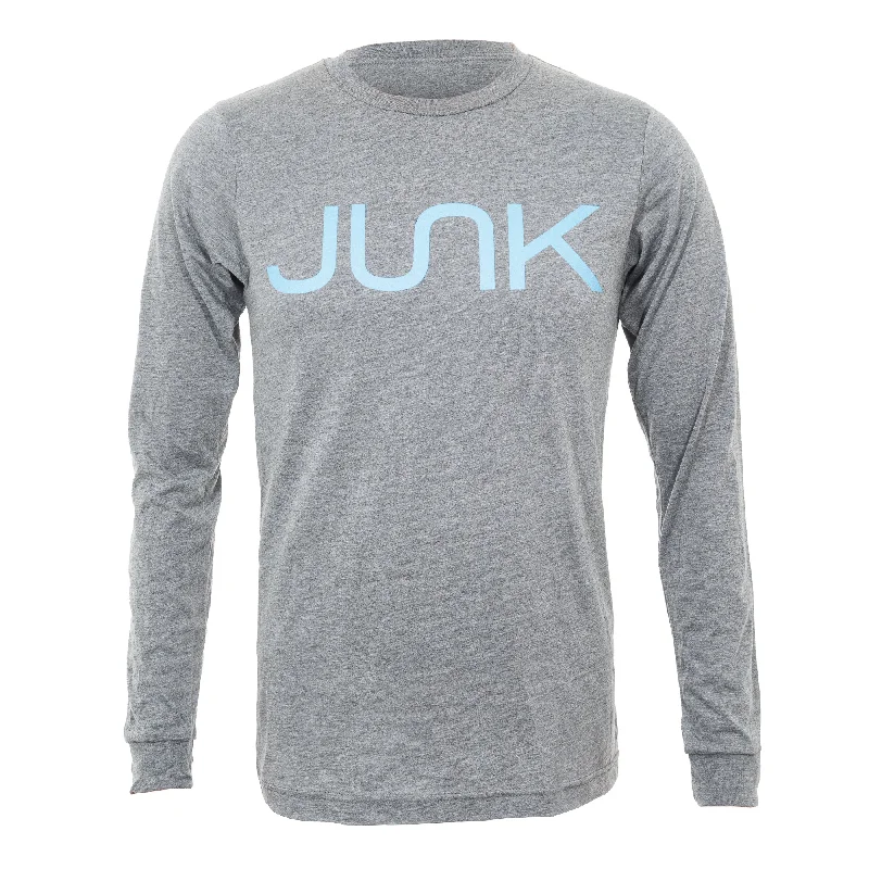 Men's Hoodies with Reinforced StitchingJUNK Tri-Blend Gray Long Sleeve