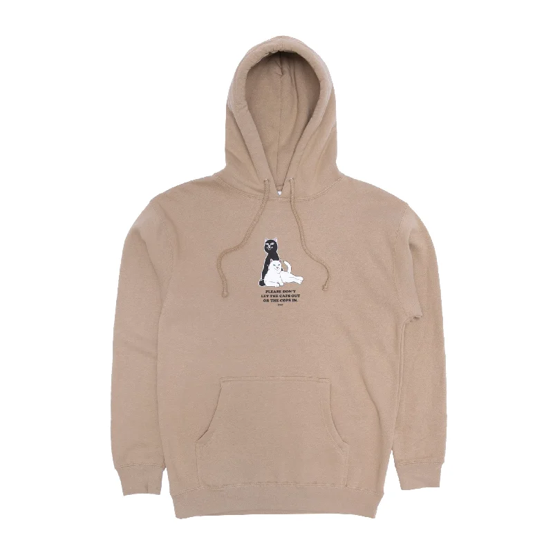 Men's Hoodies with Hidden PocketsKeep The Cats In Hoodie (Sandstone)