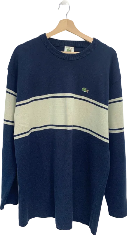 Men's Shirts with Tab CollarsLacoste Navy Striped Jumper XXL