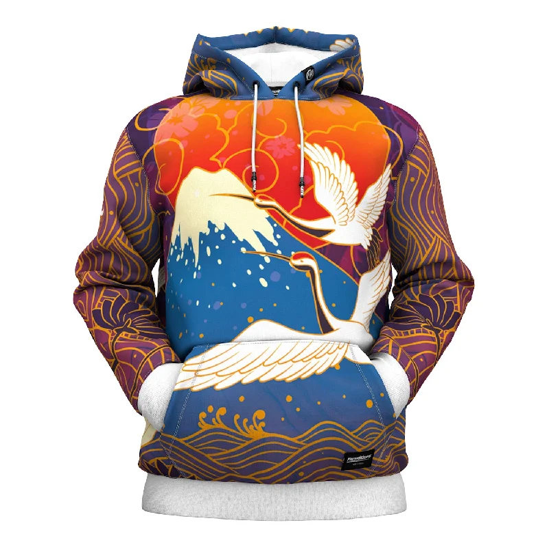 Men's Hoodies with Appliqué DetailsManchurian Crane Hoodie