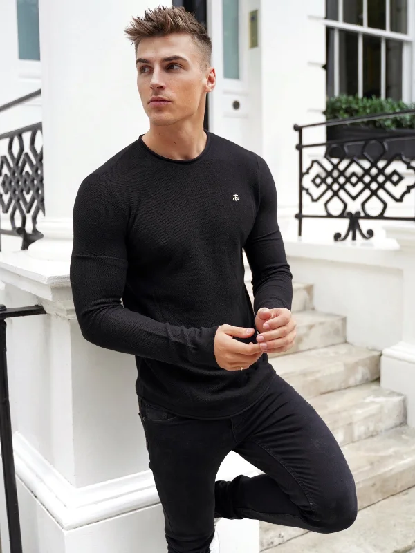 Men's Hoodies with Slim FitsMason Knit Jumper - Black