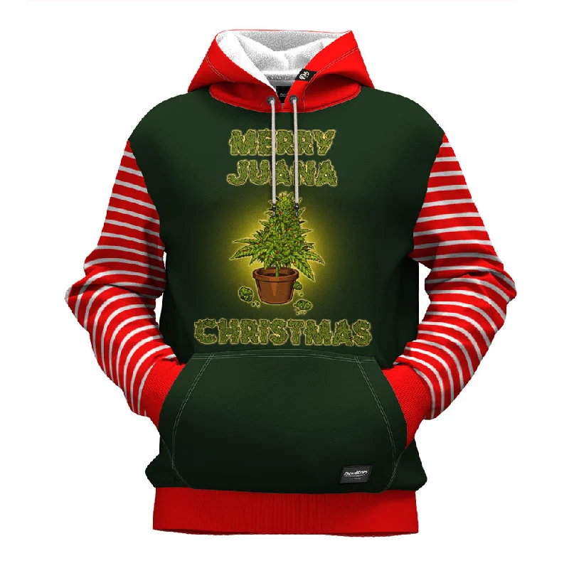 Men's Hoodies with Asymmetric ZippersMerryjuana Christmas Hoodie