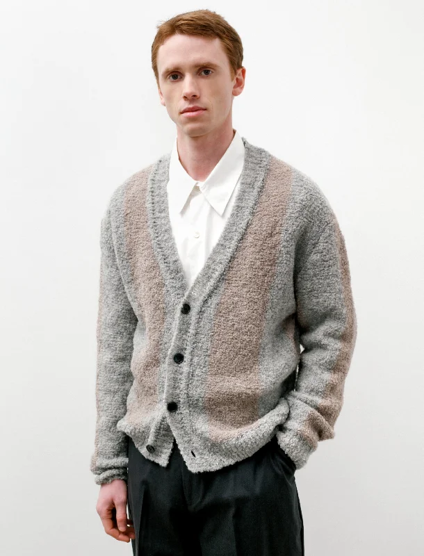 Men's Sweaters with Herringbone PatternsSport Cardigan Biscuit Stripe