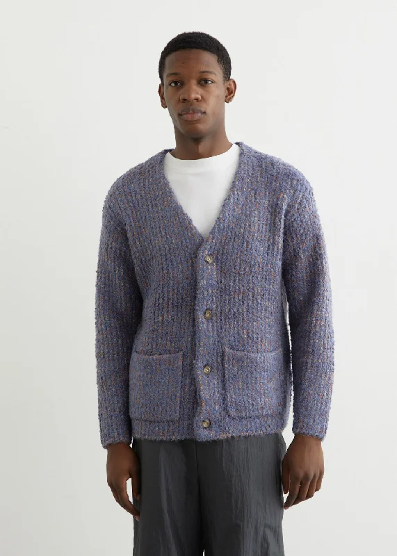 Men's Sweaters with Appliqué DetailsMix Boucle Cardigan