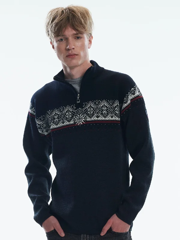 Men's Sweaters with Asymmetrical HemlinesDale of Norway - Moritz Men's Sweater - Dark Charcoal