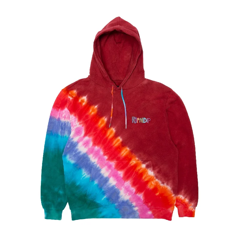 High-Quality Men's French Terry HoodiesOG Prisma Embroidered Hoodie (Red Tie Dye)