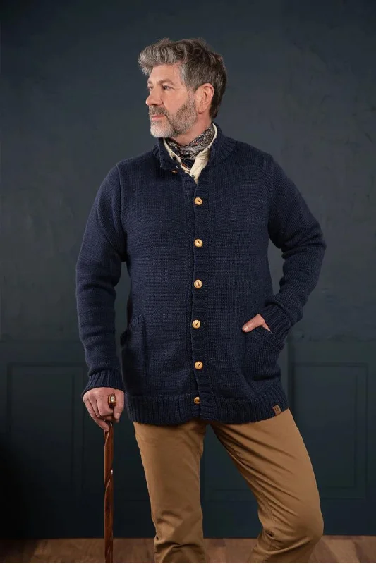 Men's Sweaters with Flat-Front DesignsOrizon - Gosford Cardigan - Blue