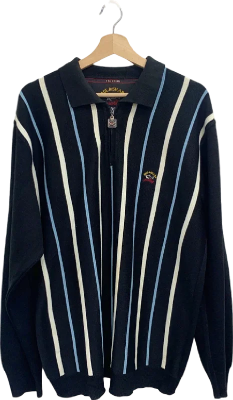 Men's Shirts with French CuffsPaul & Shark Black Striped Jumper Uk XL