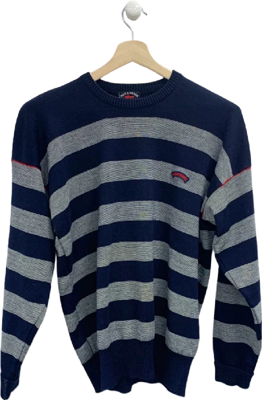 Men's Shirts with Single-Breasted DesignsPaul & Shark Navy Blue Stripe Jumper UK XS