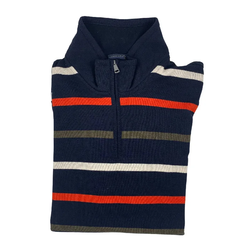 Classic Men's Wool SweatersPaul & Shark Stripe Zip Polo Sweater