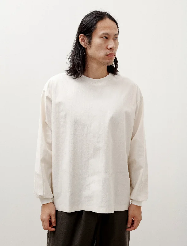 Men's Sweaters with Button CuffsOversize Longsleeve A Off-White