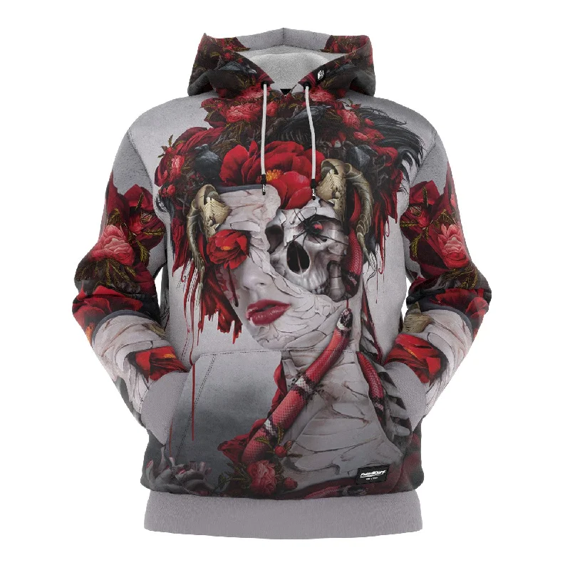 Classic Men's Cotton HoodiesQueen Of Snakes And Black Widow Hoodie