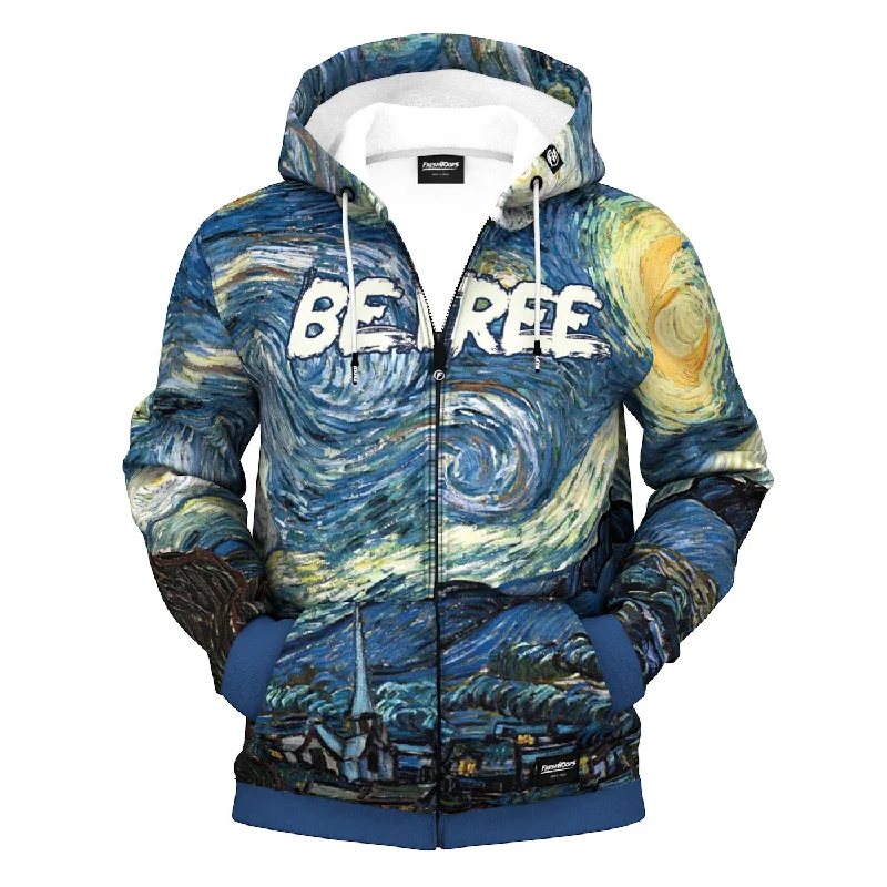 Men's Hoodies for RunningStarry Night Zip Up Hoodie